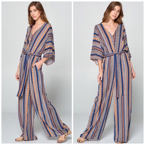 Pants - Casual Palazzo jumpsuit